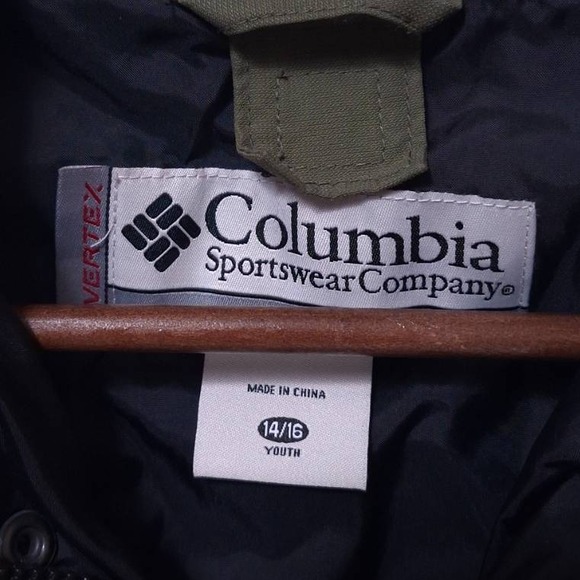 Columbia Sportswear Vertex Windbreaker Youth 14/16‎ Jacket Green Hooded Coat - Picture 4 of 12